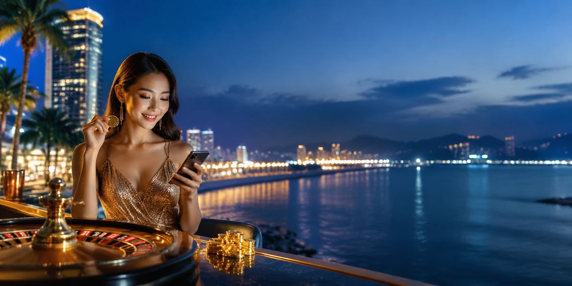 Bàn roulette live casino tại Sài Gòn với người mẫu Việt Nam trong không gian giải trí hiện đại